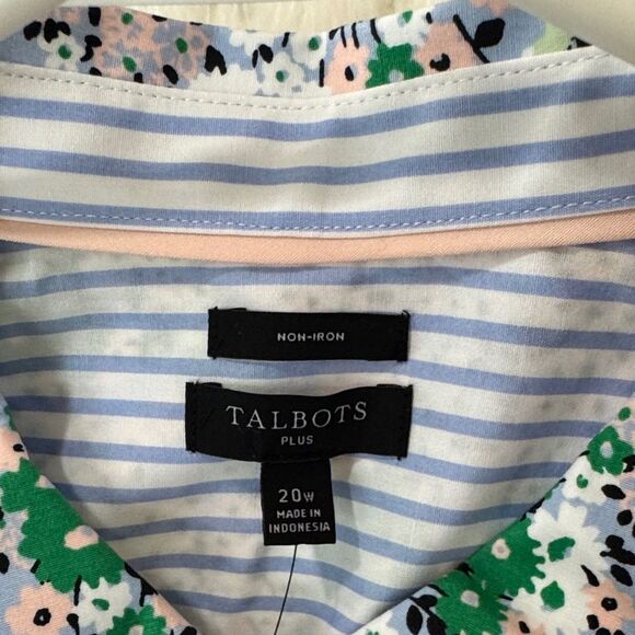 Talbots Blue Floral Button Down Shirt Size 20W NWT - Picture 8 of 12